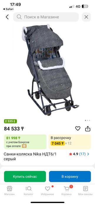 Санки-коляска Ника