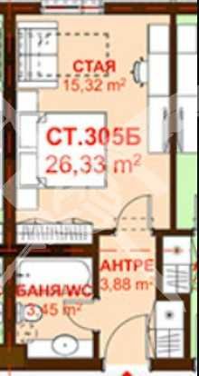 Едностаен апартамент в Сарафово 675 - 23375