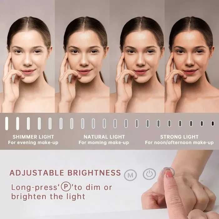 Гримьорско Огледало Hollywood style 46×58 с 15 led 80 × 60 см. 18 LED