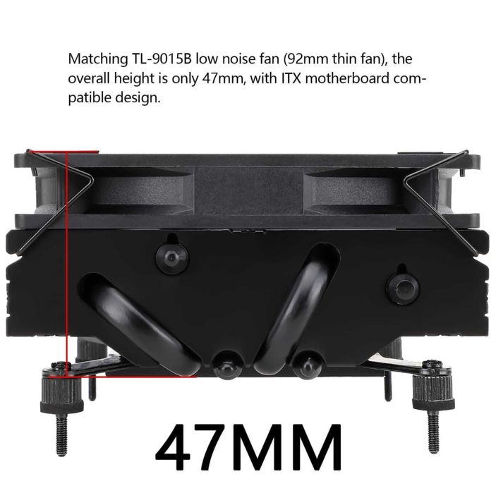 Cooler CPU Aer Thermalright AXP90-X47 profil redus,PWM AGHP,AMD Intel ventilator TL-9015 92 mm,CPU ITX,înălțime 47 mm