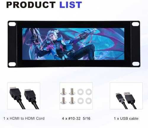 GeeekPi 7.84" 2U Rack LCD Touch 1280x400