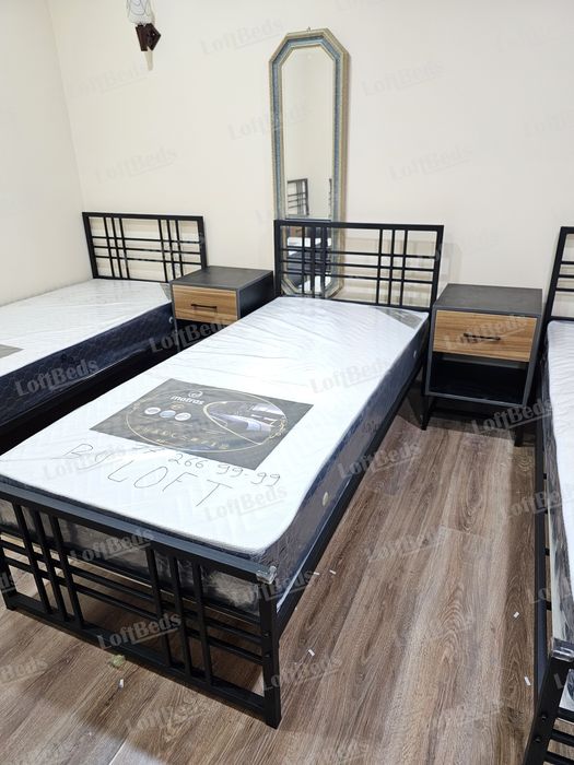 односпальная кровать и Двуспальная, лофт, Kravat, Kalavat, karavot, 90