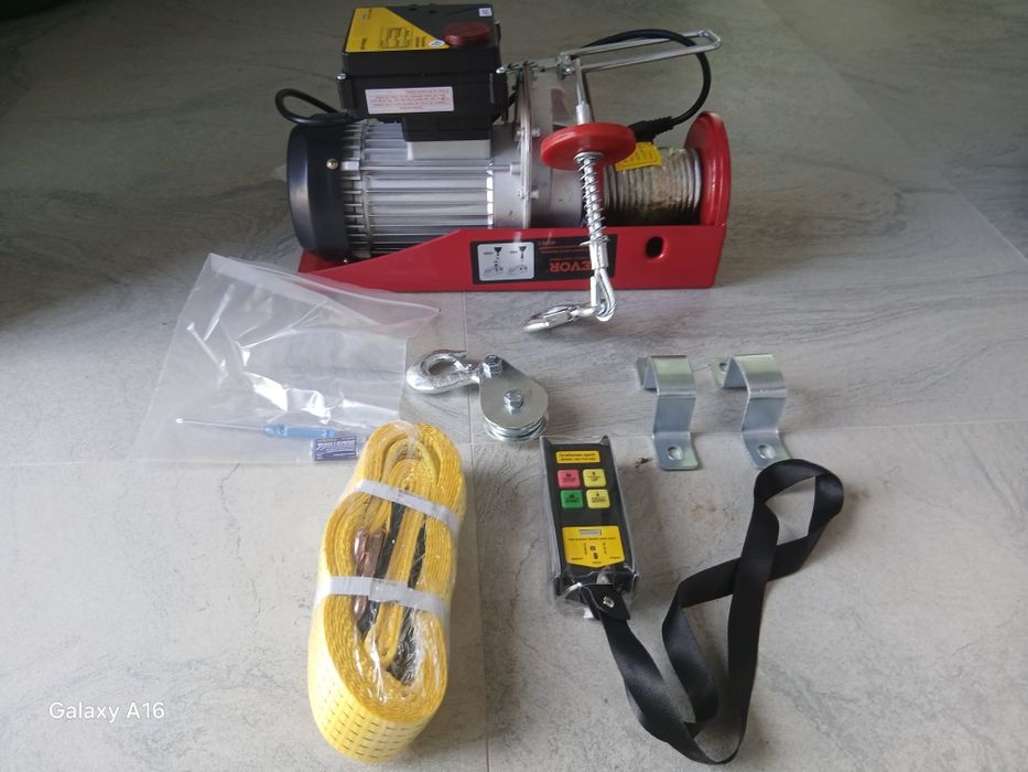 Troliu electric, macara cu telecomanda fără fir capacitate 800 kg cablu 12 m