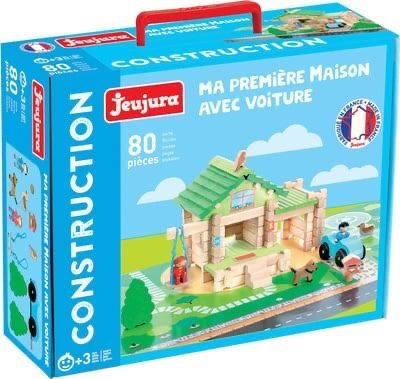 Joc din lemn 80 piese, casuta