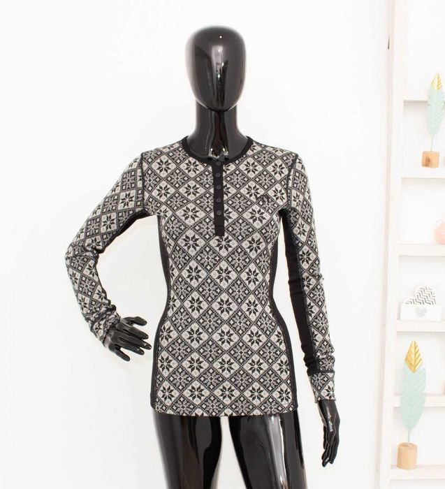 Kari Traa дамска блуза черно сива термо бельо от мериносна вълна S