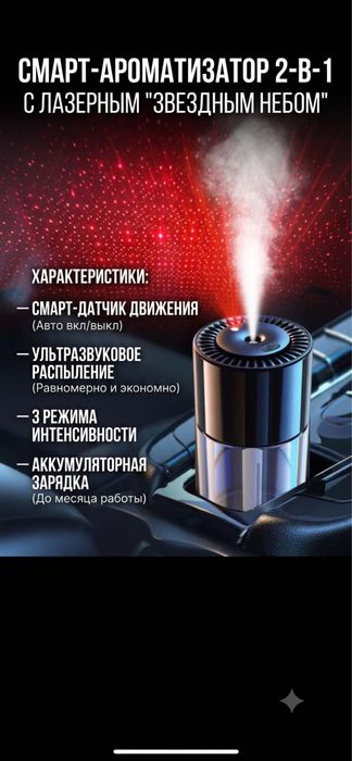 Электронный автопарфюм смарт диффузор в авто