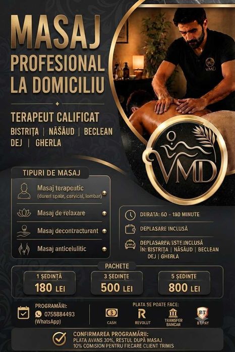 Masaj la Domiciliu Bistrița Năsăud Beclean Dej Gherla