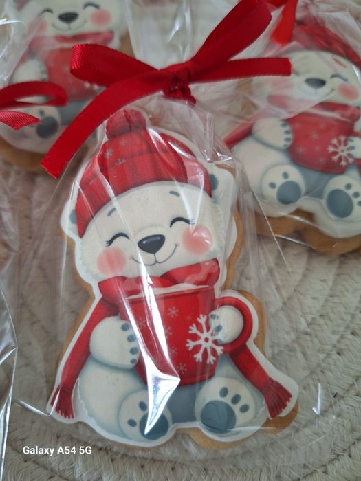 Коледни бисквитки с фонданов принт