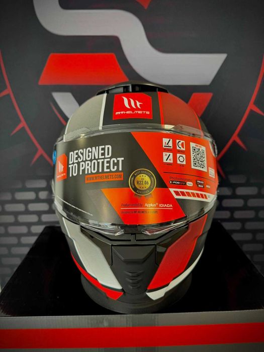 НОВА Каска MT Thunder 4 SV TREADS B5 MATT Grey/Red