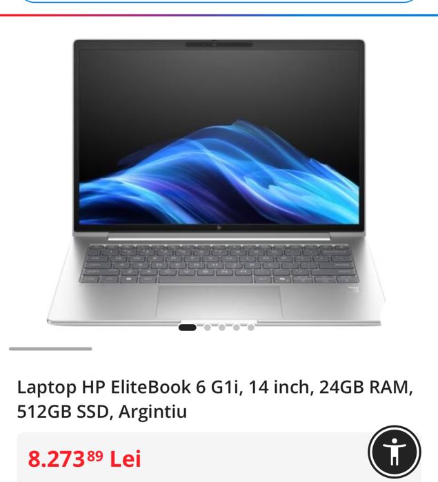 HP Laptop HP EliteBook 6 G1i, ultra 5, 24gb Ram, Sigilat, 2025, OCAZIE model 2025