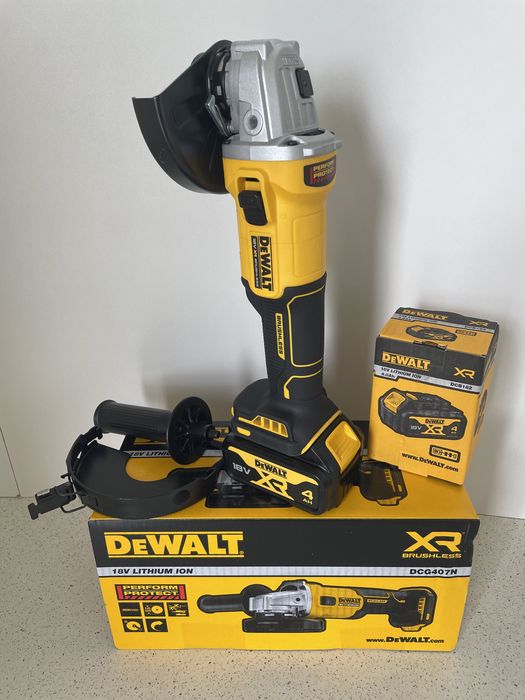 DeWALT DCG 407 XR. Flex Pe Baterie. Combo Cu Baterie de 4Ah XR, Original Nou.