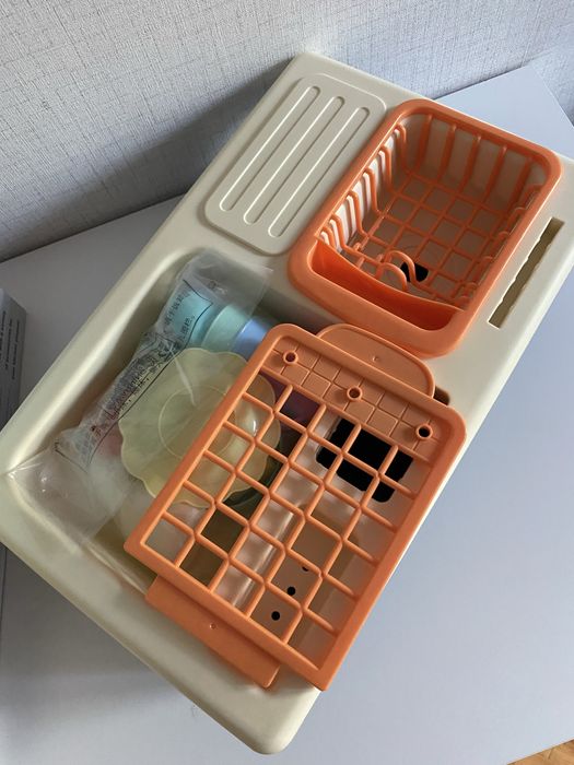 Детска мивка с течаща вода и двойно дъно в син цвят