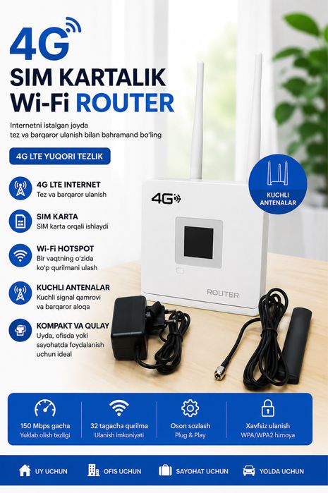 4G WiFi Modem Роутер с Сим-картой. ОПТОМ!