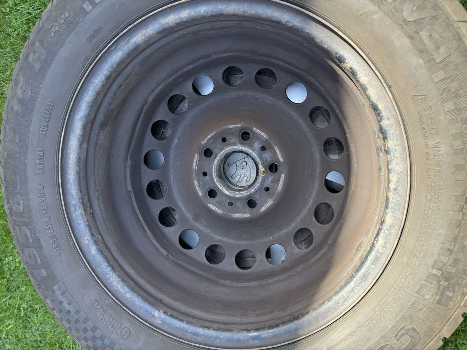 Cauciucuri vara 195/65/15 cu jante tablă 5x112 VW/Skoda/Audi