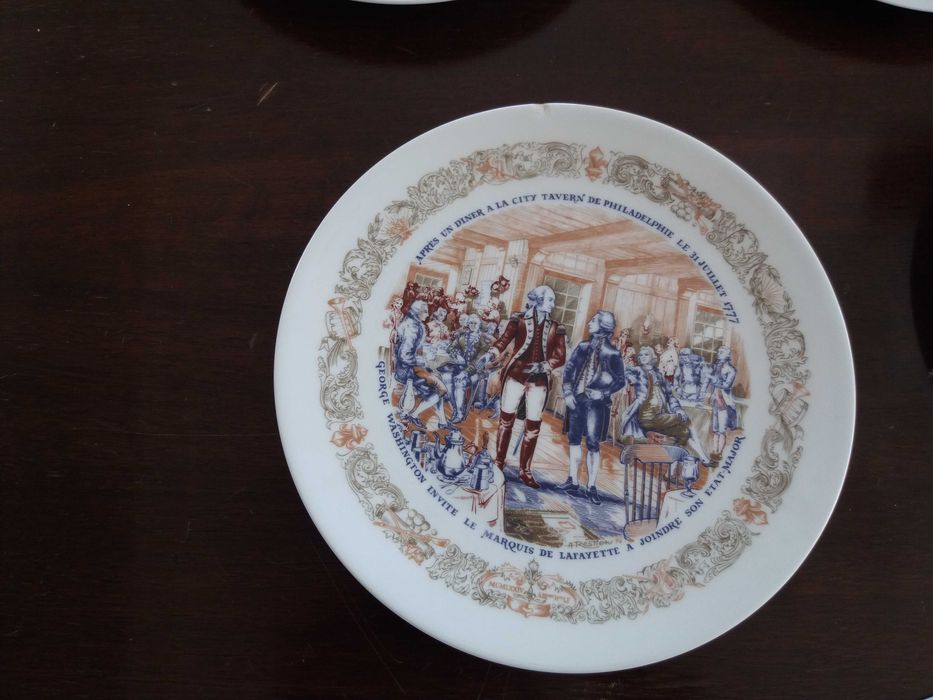 Unic Serviciu masa 6 farfurii portelan Limoges, PIESA COLECTIE