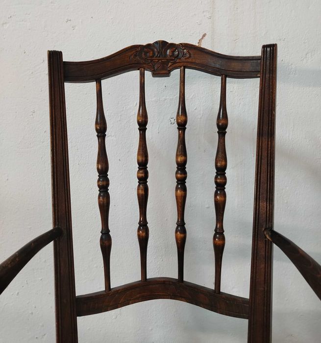 Scaun vechi din lemn stil Mid-Century, Franta