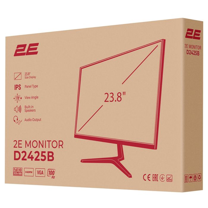 Монитор 23.8″ 2Е D2425B D-Sub, IPS/100Hz, FreeSync, перечисления есть