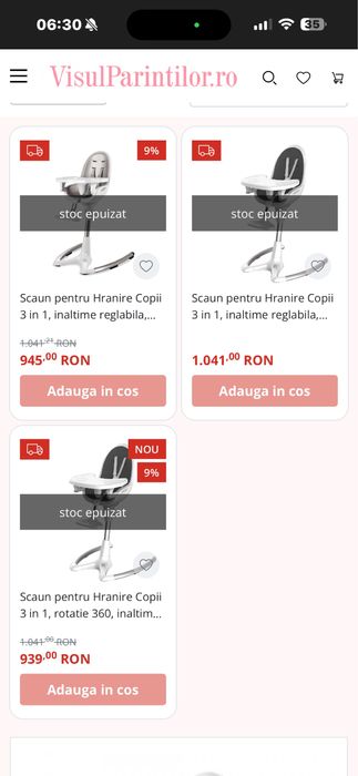 Scaun pentru Hranire Copii 3 in 1 hot mom 0-50kg