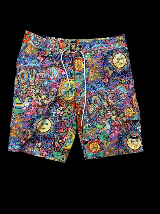 Pantaloni scurti Short Plaja Bărbați RRD Roberto Ricci Designs Psychedelic Hippie Print L Talie 46 cm