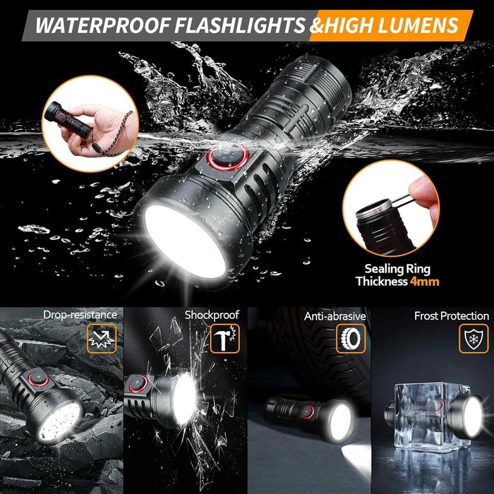 Lanternă Puternica Wurkkos 5 leduri, 5 moduri 2000 lumeni