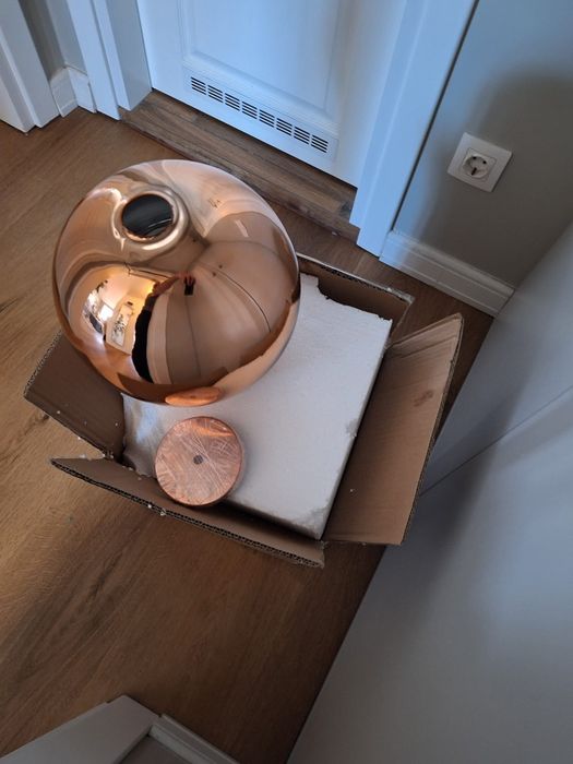 Два дизайнерски пендела тип Tom Dixon – Медна сфера (25 см)