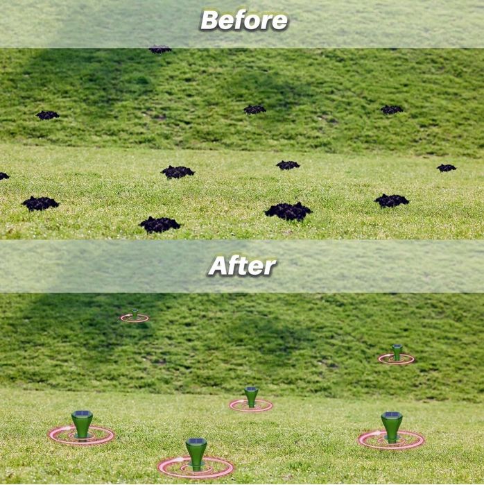 Соларен ултразвуков уред репелент против къртици, змии и гризачи