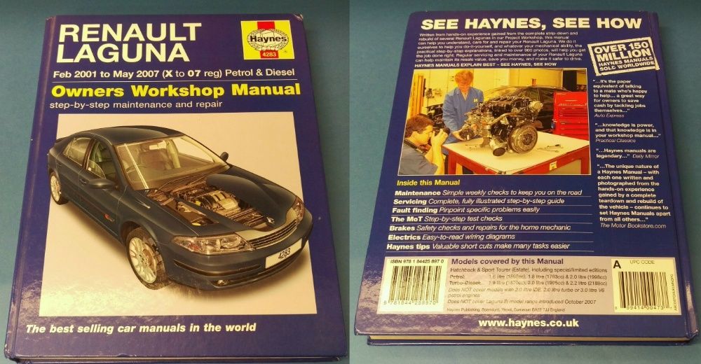 Manual auto Haynes Renault Clio, Megane, Scenic, Laguna
