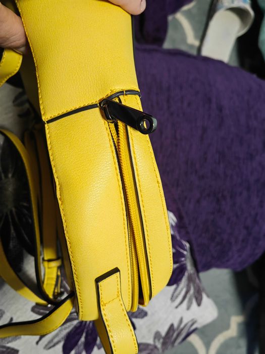 Rucsac dama Lamonza Amber galben 27x23x11 cm