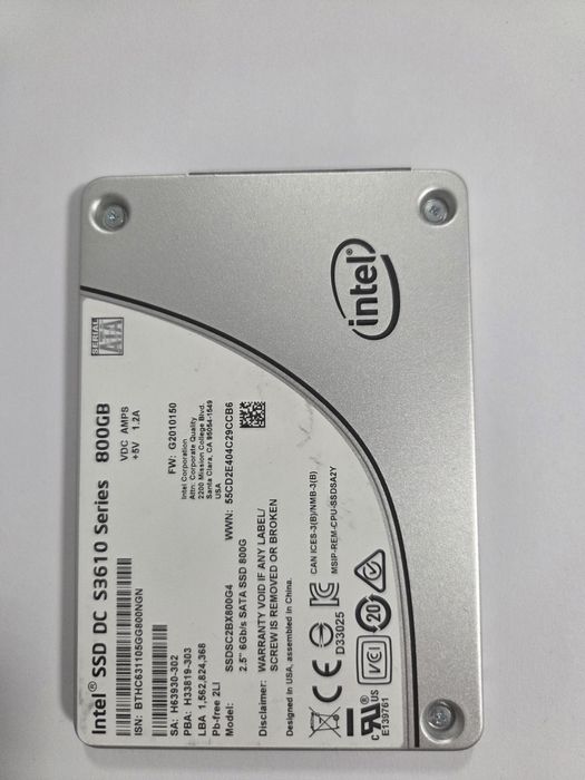 Vand Intel SSD DC S3610 de 800 Gb