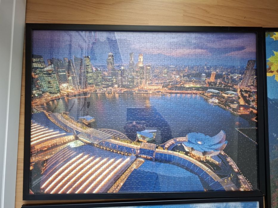 Lot 5 tablouri puzzle cu rama pret pentru toate