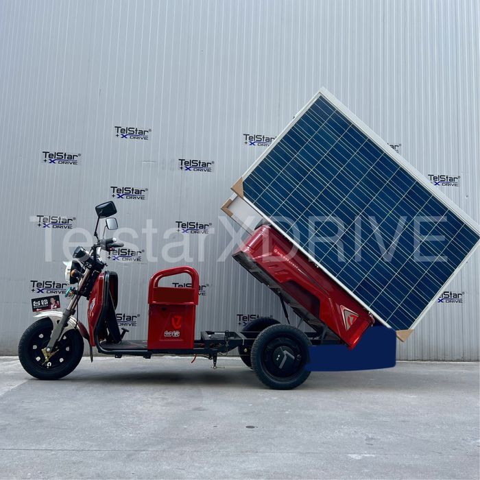 Карго електрическа триколка със соларен фургон Т-500 и сертификат