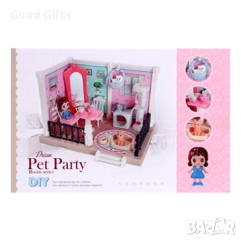 Къща за кукли с животни и мебели