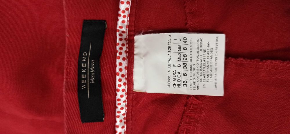 Pantaloni Weekend by Max Mara rosii marimea  40