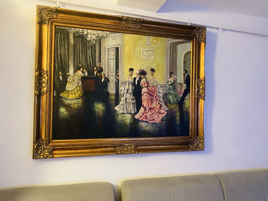 Tablou Vintage Pictura pe Panza Rama Lemn Antic