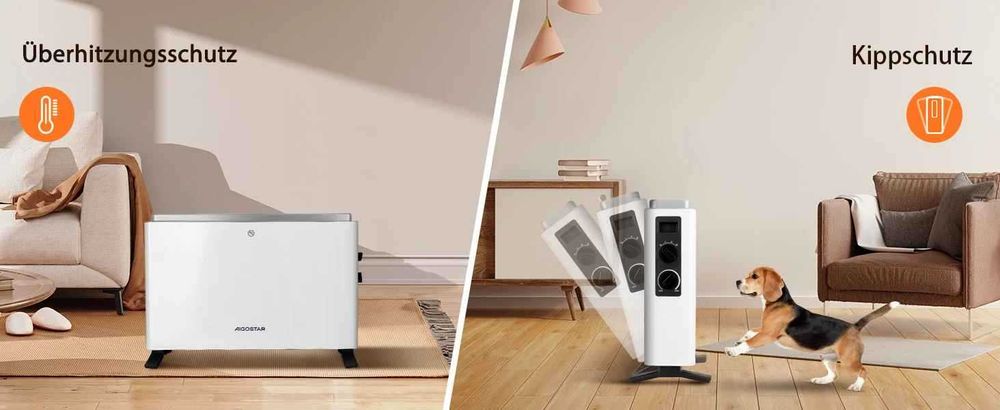 Електрически конветкор Aigostar 2000W с 3 нива на мощност и термостат