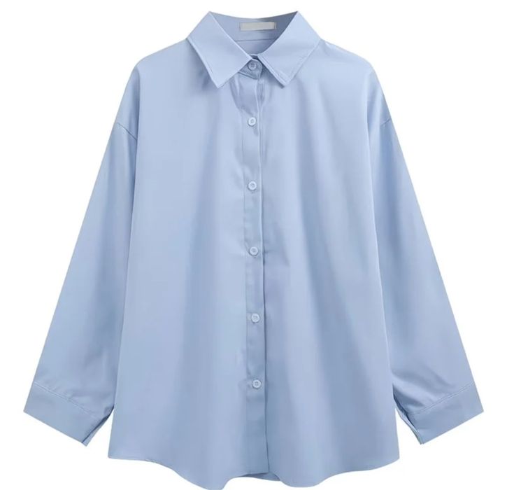 Голубая рубашка хорошего качества