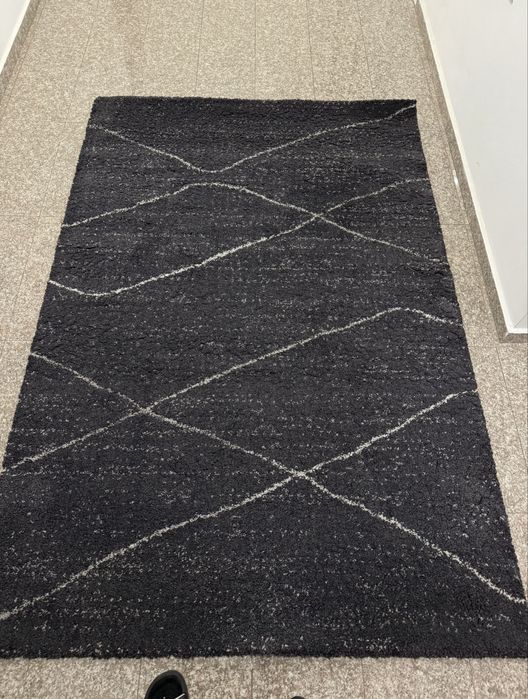 Килим сив/черен, изпран
