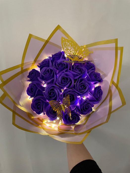Buchete florale artificiale din satin si sapun