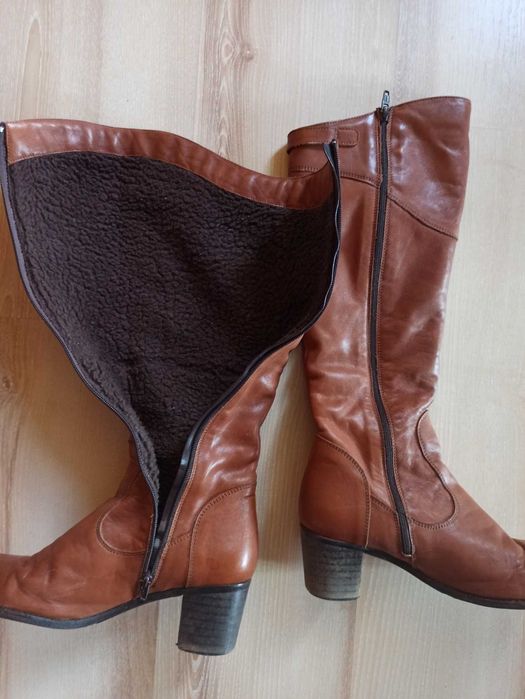 Кафяви ботуши от естествена кожа