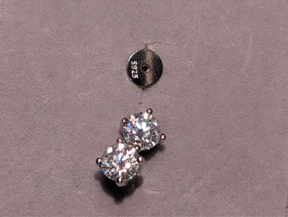 Cercei Moissanite 5mm 1.0 CT VVS1 Argint S925