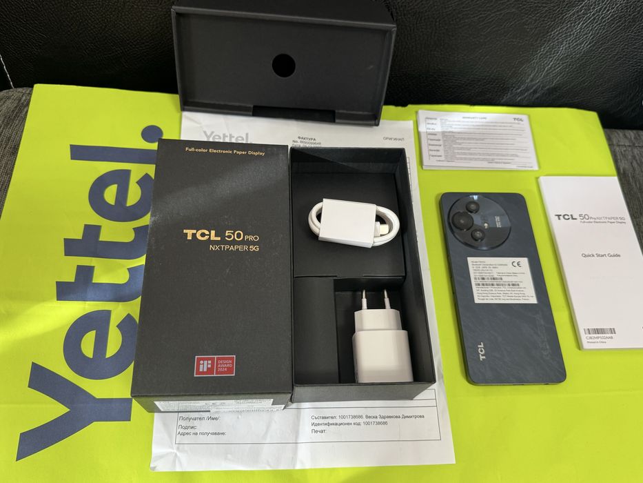 ***ЧИСТО НОВ 512GB TCL 50 PRO NXTPAPER 5G Yettel Гаранция до 2028 г.