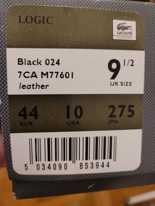 Lacoste оригинални обувки маратонки естествена кожа 44 размер