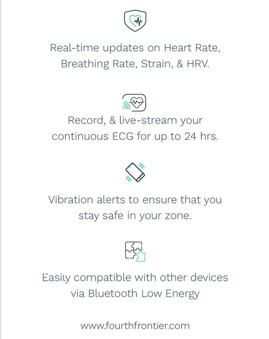 Fourth Frontier X2 ЕКГ сензор за сърдечно здраве и спорт.