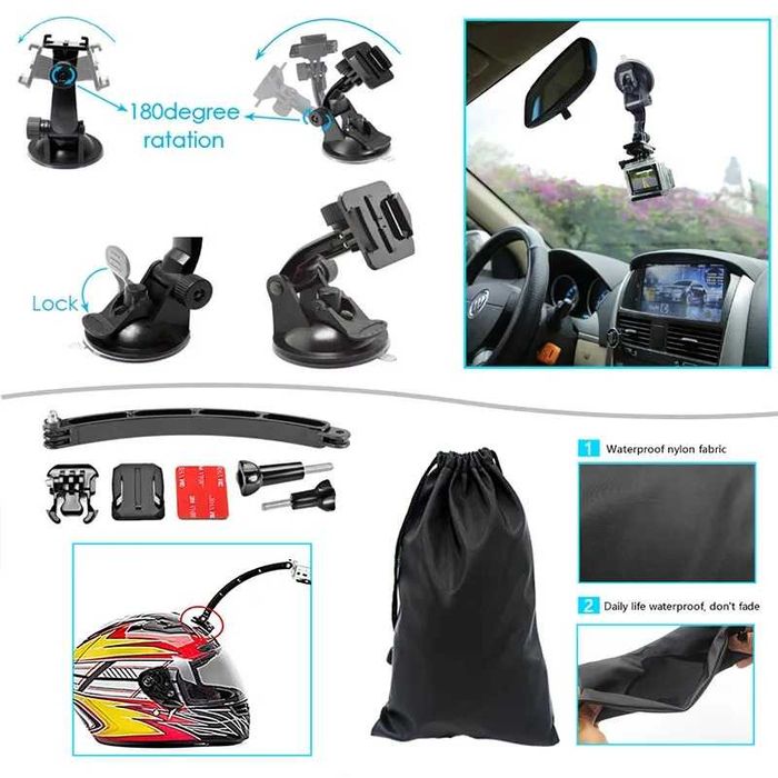Set accesorii esentiale camera actiune GoPro Insta360 DJI kit prinderi