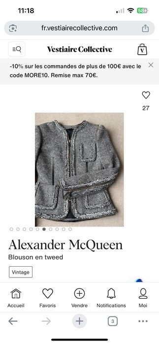 Люксовая твидовая куртка Alexander McQueen
