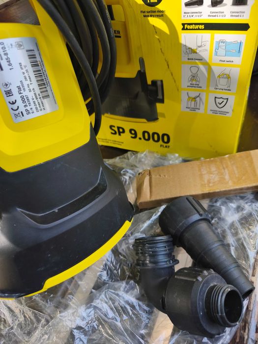 Нова Потопяема дренажна помпа за отводняване на мазета, басейни и др. Karcher SP 9.000 Flat (280W / 9000 l/h)