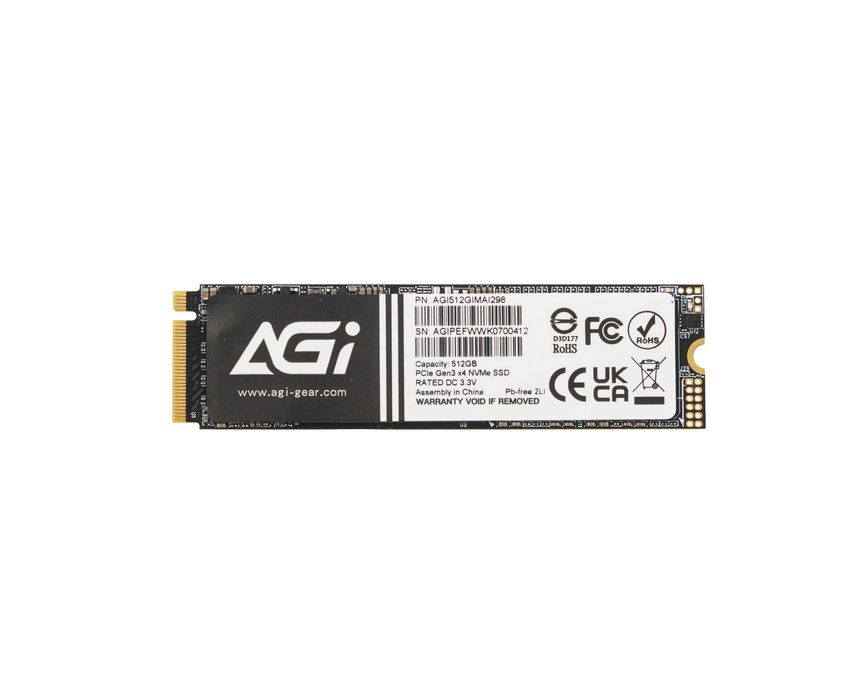 - Твердотельный накопитель SSD M.2 512GB AGI AI198 NVMe PCIe 3.0