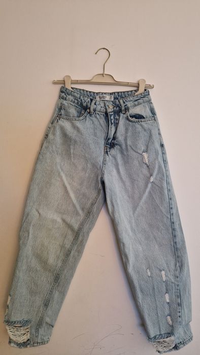 Дънки mom fit светло сини