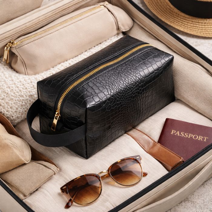 Несесер от еко кожа - стилен и практичен, ръчна изработка