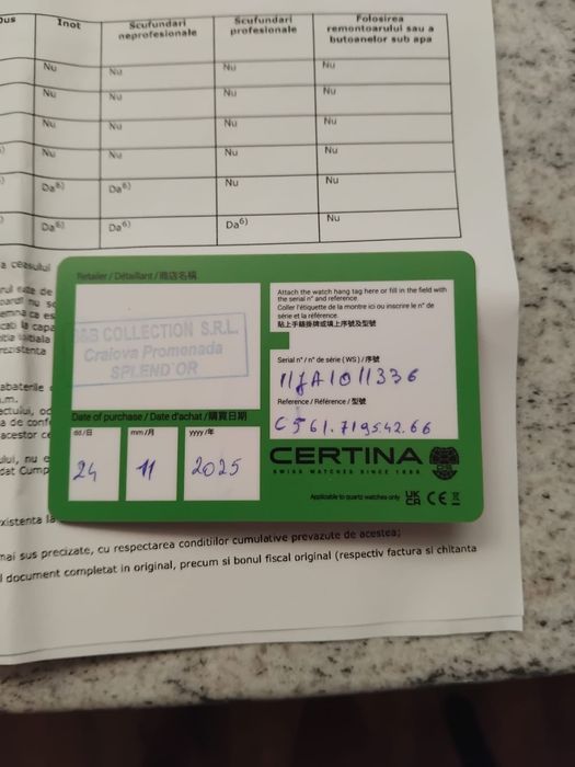 Ceas Certina dama nou